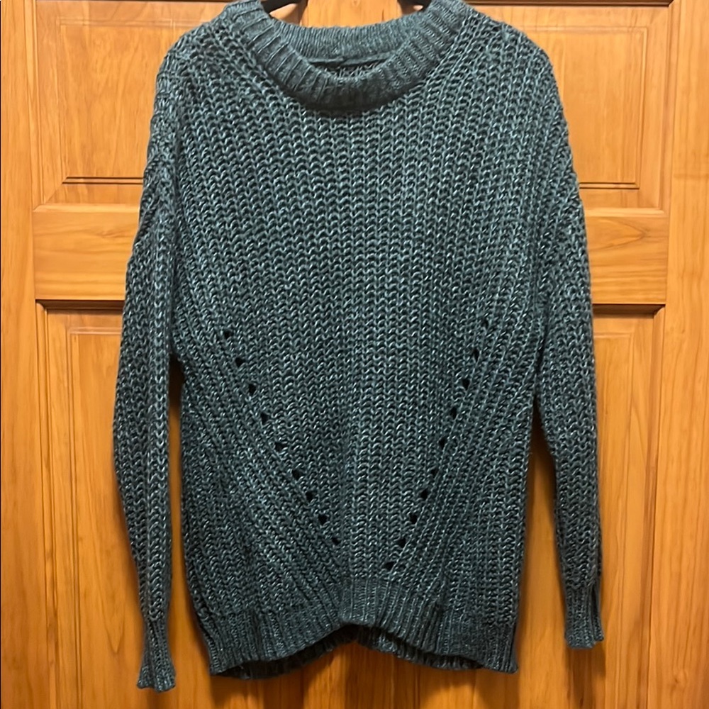 American Eagle Outfitters Green Knit Crew Neck Sweater